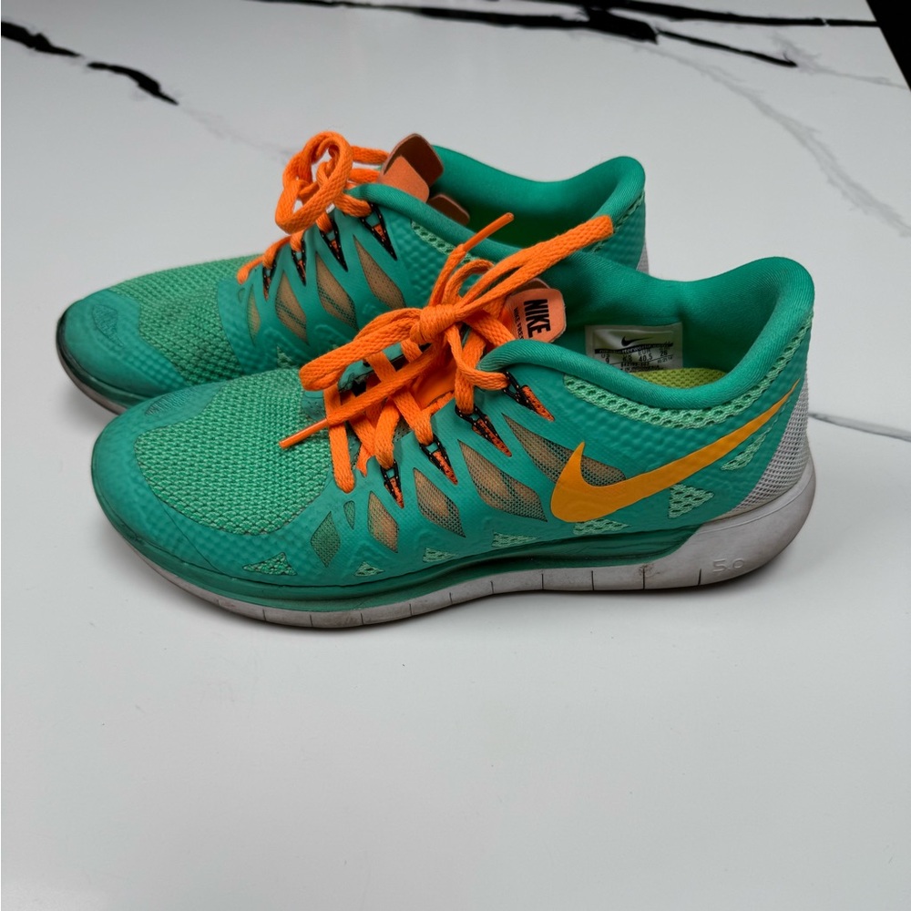 Nike Women’s Free 5.0 Teal and Orange Running Shoes